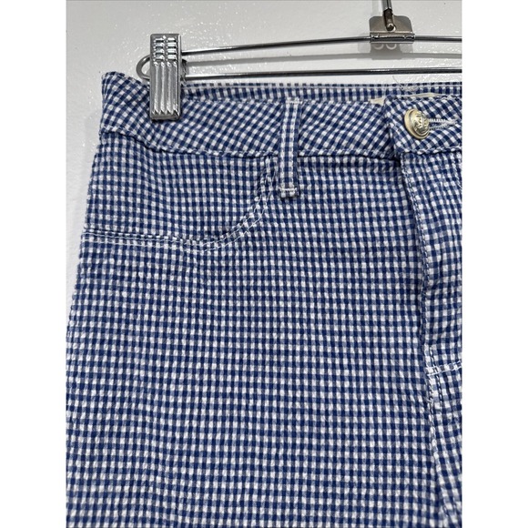 L'AGENCE Mandy Skinny Gingham Pants Women's Size 25 Sailor Blue White Retro - Picture 4 of 10